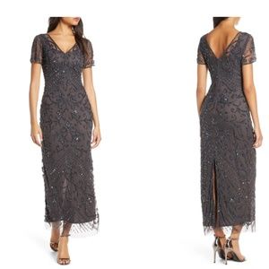 Pisarro Nights Beaded Column Gown